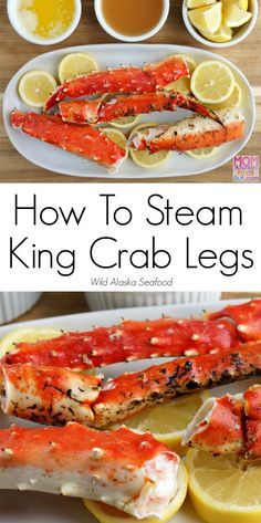 how to steam king crab legs with lemons and sauce on the side for dipping