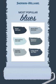 the most popular blues in sherylin williams's new paint collection, which is available