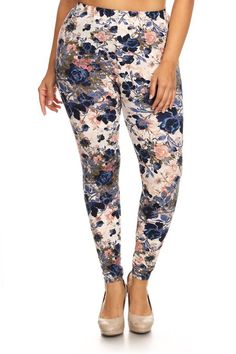 Floral Garden Design Plus Size Leggings Fall Leggings, Basic Leggings, Knit Leggings, Plus Size Leggings, Floral Leggings, Floral Garden, Soft Leggings, Print Leggings, Christmas 2023