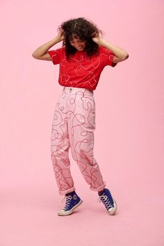 Lucy And Yak, Denim On Denim, Mode Inspo, Outfit Casual, Comfy Outfits, Pink Red, Unique Fashion, Batik, Clothing Brand