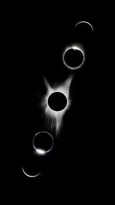 three eclipses are seen in the dark sky