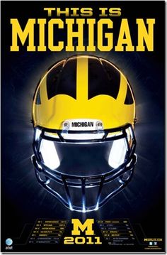 this is michigan football helmet poster