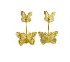 Butterfly Earrings, 22kt Gold Plated Designer Butterfly Earrings, 52x33mm Bridal Earrings, Wedding Jewelry, Bridesmaid Earrings, Gift Idea. Metal: 22kt Gold Plated Brass Size: 52x33mm approx Sold as: 1 Pair Click here to check more of our gemstone earrings:- https://www.etsy.com/in-en/shop/RareGemsNJewels/items?ref=pagination&search_query=gemstone+earrings Click here to check more of our one of a kind ooak necklaces:- https://www.etsy.com/shop/RareGemsNJewels/items?ref=seller-platform-mcnav& Bridesmaid Earrings Gift, Carnelian Jewelry, Jewelry Bridesmaid, Gemstone Cabochons, Aqua Chalcedony, Earrings Wedding, Handcrafted Earrings, Copper Pendants, Butterfly Earrings