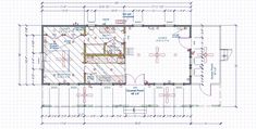 a blueprinted floor plan for a kitchen and living room with lots of space