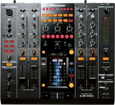 an electronic mixing console with multiple knobs and controls on it's front panel