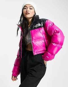 Top Seller for The North Face Cropped Nuptse Pink Black Down Winter Coat Jacket S M L BNWT ๏ฟฝ270, Women's Coats, Jackets & Vests North Face Crop Puffer Jacket Outfit, Down Winter Coats, North Face Nuptse, Cropped Puffer Jacket, Black Down, Winter Coats Jackets, North Face Women, Logo Embroidery, North Face Jacket