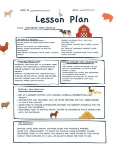 the lesson plan for farm animals