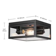 an image of a ceiling light with measurements