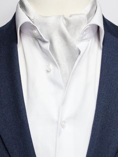 Men’s cravats – double pointed plain ascot in 100% silk.
Things are often today more casual, and an ascot tie is a great way to not look sloppy but elegant. In terms of patterns and strong colors, you can go bold because it’s a more casual accessory and of course, you always want to try to match the ascot with your outfit. So, an ascot should match the rest of your outfit in terms of its color and style, but it does not need to be the exact same color as the rest of the ensemble. If you wear a s Classic White Neckwear For Black Tie, Classic White Neckwear For Black Tie Events, Elegant White Tie With Pocket Square, Elegant White Handkerchiefs For Business, Classic Semi-formal Necktie, Classic Semi-formal Ties, Classic White Neckwear For Business, Classic Semi-formal Neck Ties, Classic Semi-formal Neckwear Ties