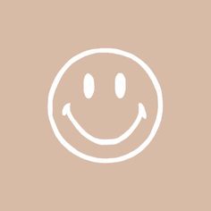 a white smiley face on a tan background