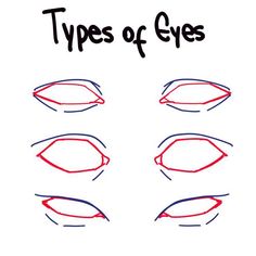 four different types of eyes with the words'types of eyes'written below them