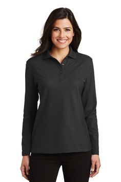 Great shopping ideas for Port Authority Ladies Silk Touch Long Sleeve Polo, Women's Top Polo Long Sleeve, Silk Touch, Port Authority, Style Looks, Work Wear Women, Long Sleeve Polo Shirt, Polo Shirt Women, Woven Dress, Long Sleeve Polo