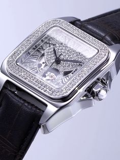 Gifts for her luxury watches, Swarovski Crystal all over the watch Watches Swarovski, Pocket Watch Tattoo, Diamond Watches, Cool Car Accessories, Fancy Watches, Diamond Watches For Men, Watches Rolex, Gold Money, Men's Vintage Watch