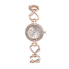 Elegant Formal Alloy Watches, Trendy Rose Gold Watch With Round Dial, Elegant Gold Watch For Valentine's Day, Elegant Silver Watch For Valentine's Day, Silver Quartz Watches For Valentine's Day, Valentine's Day Elegant Silver Watch, Silver Alloy Watch As A Gift, Rose Gold Metal Diamond Watch, Rose Gold Diamond Watch With Round Shape