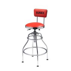 SUNEX TOOLS 8516 Hydraulic Shop Stool, High-Polished Chrome Finish, Hydraulic Seat Workbench Stool, Garage Stool, Workshop Stool, Chrome Furniture, Padded Stool, Shop Stool, Steel Frame Construction, Adjustable Stool, Shop Equipment