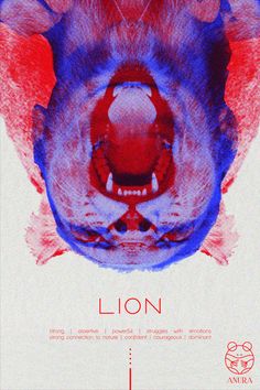 a poster with an image of a lion's face and the words lion on it