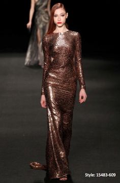 Monique Lhuillier Evening Fall Winter 2015-2016 Eve Fashion, All Shades Of Brown, Fashion Week 2015, Shades Of Brown, Gorgeous Gowns