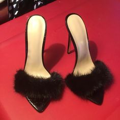 These Are Really Fabulouscroc Embossed Stiletto Heels With Genuine Mink Fur Trim Across The Toes. They Are A Size 38/Us 7. No Name To Be Found Anywhere On Them, It May Have Had A Label, No Longer There. Never Worn, Only Tried On So Light Soil On The Soles. Elegant Synthetic Heels For Winter, Pointed Toe Heels For Winter Night Out, Pointed Toe Heels For Night Out In Winter, Winter Night Out Pointed Toe Heels, Glamorous Open Toe Heels For Winter, Winter Open Toe Heels With Padded Heel, Winter Evening High Heel Shoes, Winter Evening Open Toe Heels, Elegant Open Toe Heels For Winter