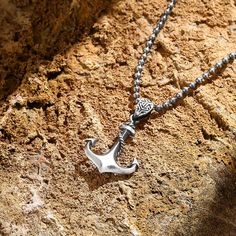 OTTASILVER Mens 925 Sterling Silver Pendant Necklace Anchor Necklace, Sterling Silver Necklace Pendants, Silver Pendant Necklace, Hand Engraving, Sterling Silver Pendant, Louisiana, Sterling Silver Pendants, The Ocean, Silver Pendant