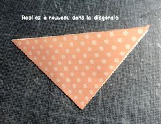 a piece of paper with white polka dots on it and the words repliez d'nouvelleurs dats la diagonale