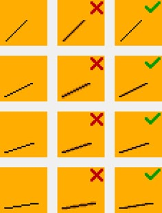 six different types of arrows in pixel style