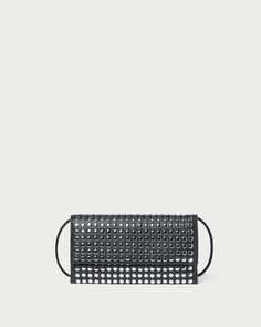 Color: Black/Silver Evening Crossbody Shoulder Bag With Rivets, Leather Evening Bag With Rivets, Evening Leather Bag With Rivets, Rectangular Everyday Bags With Studs, Rectangular Studs Bag For Everyday Use, Formal Black Shoulder Bag With Studs, Rectangular Studded Shoulder Bag For Everyday Use, Studded Rectangular Bag For Everyday Use, Everyday Use Rectangular Studded Shoulder Bag