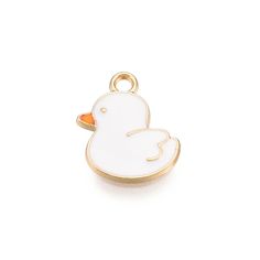 Cute Enameled White Duck Charm.  Flat back charm.  Measures 1/2 X 1/2 inch. Zinc alloy, lead-free. Comes with a jump ring  **Get this Charm for FREE with the purchase of any charm bracelet Good for charm bracelets, handbag charms, key rings, zipper pulls, and pendants All items in stock and ships from Tennessee. Duck Jewelry, Nickel Free White Charms For Gifts, Cute White Charms For Gifts, Personalized White Metal Charms, Nickel-free White Enamel Charms, White Enamel Nickel-free Charms, White Metal Charms For Gifts, White Novelty Enamel Jewelry, White Enamel Novelty Jewelry