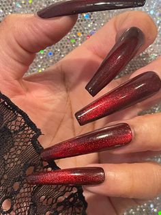 Black And Red Acrylic Nails, Butterfly Stomach, Elite Nails, Red Stiletto Nails, Chanel Art, Stunning Nails, Long Press On Nails, September Nails, Red Acrylic Nails