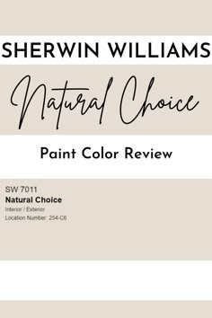 shewin williams natural choice paint color review