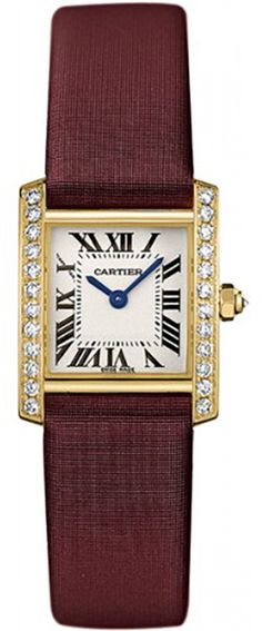 WE100131 | CRWE100131 CARTIER TANK FRANCAISE LADIES SOLID 18k GOLD WATCH Store Display Model (What's This?) - Free Overnight Shipping - With Manufacturer Serial Numbers - Swiss Made - Roman Numeral Grained Silver Dial - Diamonds on Bezel - Gold Octagonal Crown Set With A Diamond - Sword Shaped Blue Hands - Battery Operated Quartz Movement - 3 Year Warranty - Certificate of Authenticity - Manufacturer Box & Manual - Scratch Resistant Sapphire Crystal - 30 Meters / 100 Feet Water-Resistant - 25mm x 20mm = 1" x 7/8" Case - 6" Adjustable Strap - Polished Solid 18k Yellow Gold Case - Burgundy Satin Strap - Gold Deployment Buckle - Free Lifetime Battery Replacement     Also Known As Model # 100131 Cartier Tank Francaise, Gold Watches Women, Ladies Watches, Cartier Tank, Roman Numeral, Gold Case, Store Display, Women's Watch, Watch Sale