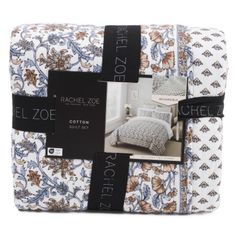 an image of a bed sheet set with the label on it and two pictures of flowers