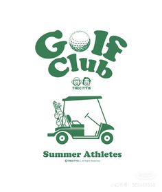 the golf club logo is shown in green and white, with an image of a golf cart