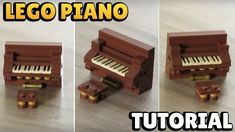 the lego piano is made out of wood and has four different parts to make it look like