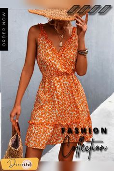 New Spring/summer V-neck Lace Ruffled Floral Sling Dress Rustic and Comfortable Ladies Chiffon Skirt Dresses for Women Dresses Casual Chiffon V-neck Mini Dress, Trendy V-neck Mini Dress For Summer, Beach Season V-neck Mini Dress With Ruffles, Flowy V-neck Summer Sundress, Summer Party Sundress With Ruffled Straps, V-neck Ruffled Dresses For Beach Season, Summer Flowy Chiffon Sundress, Chic Chiffon Sundress With Ruffles, Summer Chiffon Mini Dress With Ruffled Straps