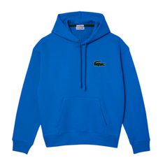 Lacoste Unisex Loose Fit Organic Cotton Hoodie (Blue) - Lacoste Ensemble Lacoste, Lacoste Sweatshirt, René Lacoste, Hoodies Men Pullover, Jersey Sweatshirt, Lacoste Men, Mens Hooded, Zip Up Hoodies, Pullover Men