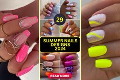 Discover the top 29 summer nails 2024 styles! From neon brights to pastel ombrés, our guide showcases the season's most sought-after trends. Get inspired by stunning, playful designs and bold colors that are perfect for any summer occasion. Dive into the world of almond shapes, gel finishes, and acrylic artistry. Your nails will be your canvas for fun, trendy, and chic expressions this sunny season. Nail Color Trends, Nail Designs Summer