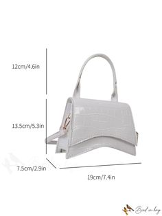 BirdinBag - Compact Adjustable Strap Shoulder Bag in Solid Color White Large Capacity Tote Flap Bag, White Large Capacity Top Handle Flap Bag, White Tote Flap Bag With Large Capacity, White Top Handle Flap Bag With Large Capacity, White Flap Bag With Removable Pouch And Double Handle, White Double Handle Flap Bag For Daily Use, White Flap Bag With Double Handle For Daily Use, White Double Handle Flap Bag For Travel, White Rectangular Satchel With Single Handle