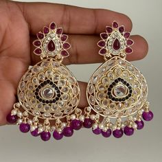 Polki Stone Kundan chandbali Earrings/Kundan Stone Chandbali/Indian Earrings/pearl Earring/Pakistani Earrings/Statement Earrings Length 3 inches and Width 1.5 inches  Arrives in a gift box Color, shades, texture displayed may slightly vary from the actual product due to digital image limitations. We request you to consider these minor variations. Please expect the possibility of some slight imperfections when buying handmade jewelry. If you have any questions, please contact us. Chandbali Earrings Kundan, Kundan Chandbali, Chandbalis Earrings, Pakistani Earrings, Earrings Kundan, San Ramon, Chandbali Earrings, Indian Earrings, Pearl Earring