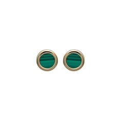 Unique & Co Malachite Stud Earrings - 18ct Gold Vermeil - Rococo Jewellery Travel Culture, Contemporary Jewellery, Silver Pieces, Gold Vermeil, Desi, Gold Jewelry, Jewelry Collection, Mens Jewelry, Make Up