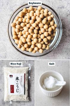 the ingredients to make rice balls in a bowl