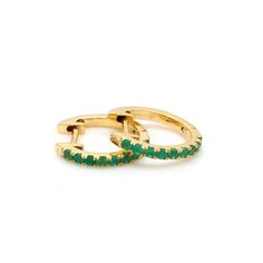 Carv Jewels presents an extraordinary 14K Solid Gold Hoop Earring Studded WithGreen Onyx all over. This breathtaking Earring flaunting with Real naturalGreenOnyx , crafted from 14K Solid Gold for a classic and timeless look. This uniquejewelry will make you look elegant, fit all-occasions, is a must-have piece inyour jewelry collection. Due to the design, they may fit differently on everyperson. They are meant for lobes and may be a large fit for cartilage. Hoopsarereally dainty and that means t Green 14k Gold Hoop Earrings, Elegant Green Huggie Jewelry, Green Huggie Earrings For May Birthstone, Elegant Green Hoop Huggie Earrings, Elegant Green Huggie Hoop Earrings, 14k Gold Huggie Earrings With Gemstone, Anniversary Huggie Earrings With May Birthstone, Anniversary Gift May Birthstone Round Huggie Earrings, Green Gemstone Hoop Earrings In Fine Jewelry Style