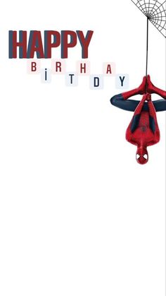 a spiderman birthday card with the words happy birthday