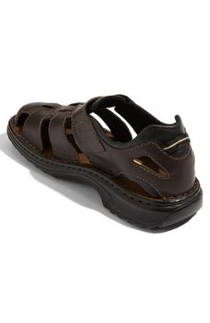 Topstitched leather sandal is crafted of premium Italian leather. Patented water-resistant, hand-stitched construction adds durability, and a cushioned outsole ensures comfort. Style Name:Josef Seibel 'Jeremy' Sandal (Men). Style Number: 176866. Leather Closed Toe Sandals With Leather Footbed, Casual Open Toe Leather Shoes With Leather Lining, Brown Closed Toe Walking Sandals, Brown Closed Toe Sandals For Walking, Leather Open Toe Shoes With Stitched Sole, Leather Sport Sandals With Round Toe, Brown Closed Toe Sport Sandals With Cushioned Footbed, Casual Leather Closed Toe Sport Sandals, Brown Leather Sport Sandals With Round Toe