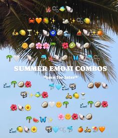 a palm tree with lots of colorful buttons attached to it's leaves and the words summer breeze combos