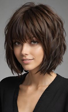 Discover 30 chic short hairstyles that suit every hair type and texture. Perfect for your next salon visit! Shaggy Bob Hairstyles, Medium Hair Styles For Women, Haircuts For Medium Length Hair, Shaggy Bob, Layered Haircuts For Medium Hair, Choppy Bob Hairstyles, Chin Length Hair, Messy Short Hair, Edgy Short Hair