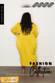 Plus Size V Neck Long Sleeve Irregular Pleated Dress Casual Asymmetrical Dress For Fall Party, Casual Asymmetrical Midi Dress For Fall, Long Sleeve Asymmetrical Dress For Spring, Casual Draped Midi Dress For Spring, Calf Sleeve, Color Pick, V Neck Dress, Pleated Dress, Mid Calf