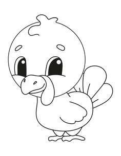 a cartoon chicken with big eyes and a large beak on it's head, standing in