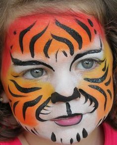 Animal Face Paintings, Bodysuit Tattoos, Face Painting Halloween, Boy Face, Tiger Face, Face Painting Designs, Kids Makeup