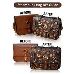 Bring your own unique and beautiful Steampunk Bag to life with our Steampunk Bag Ultimate DIY Guide. This incredibly detailed guide features easy to follow steps within a FORTY page PDF and over 20 minutes of HD Step by Step footage. We also made sure to use materials you can easily find at any craft store near you.  Best of all, for a limited time ONLY, we are offering this ultimate guide to you for whatever price makes you happy! All you have to do is choose the price you want to pay befor... Punk Purse, Steampunk Mode, Steampunk Bag, Purse Diy, Mode Steampunk, Steampunk Crafts