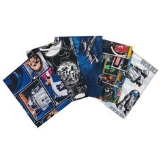 four different star wars napkins with pictures on them